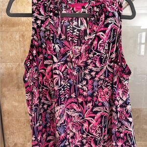 Lilly Pulitzer Floral Sleeveless Top - Pink and Black
